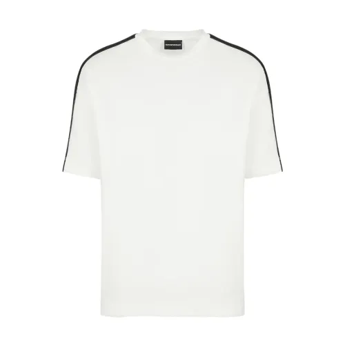 Emporio Armani , Short Sleeve T-Shirt ,White male, Sizes: