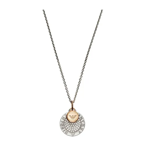 Emporio Armani , Signature Necklace with Zircon Gemstones ,Gray female, Sizes: ONE SIZE