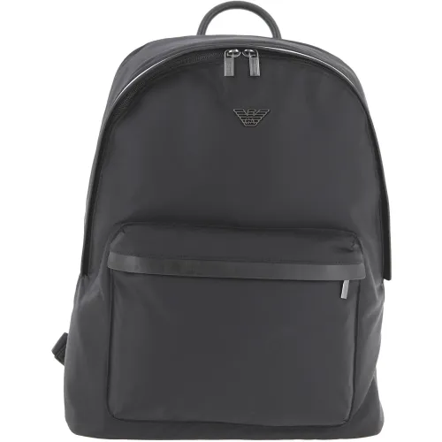 Emporio Armani , Sleek Black Backpack for Men ,Black male, Sizes: ONE SIZE