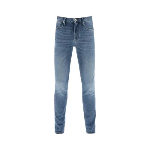 Emporio Armani , Slim-fit 5 Pocket Jeans ,Blue male, Sizes: