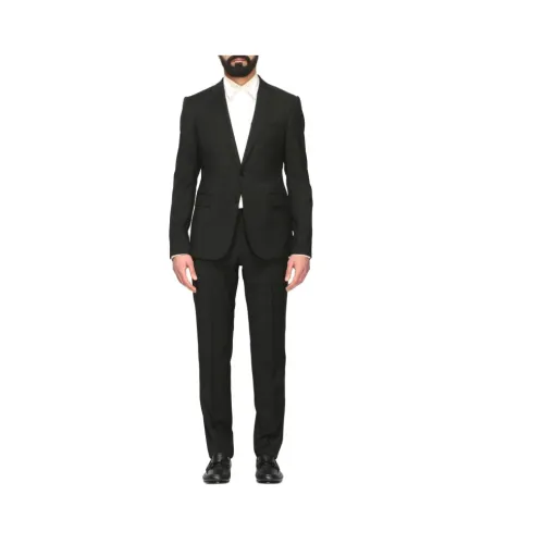 Emporio Armani , Slim Fit Single-Breasted Suit ,Black male, Sizes: