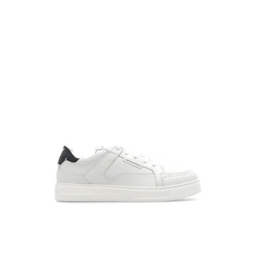 Emporio Armani , Sneakers with logo ,White male, Sizes: