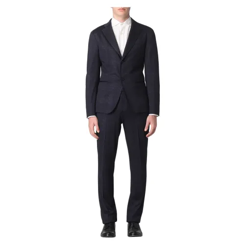 Emporio Armani , Sophisticated Check Print Suit Set ,Blue male, Sizes:
