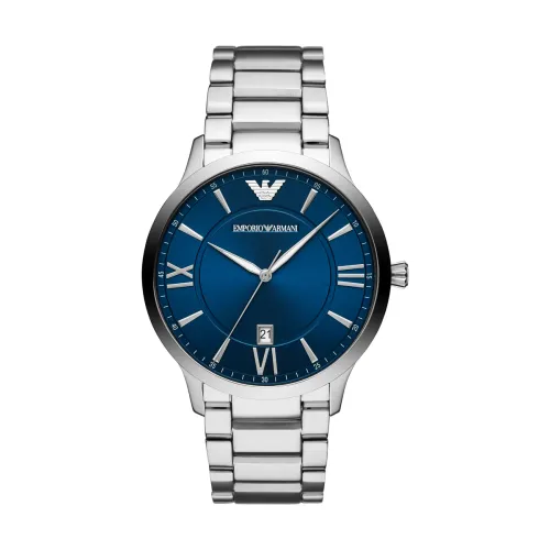 Emporio Armani , Sophisticated Quartz Watch with Stainless Steel Case ,Gray unisex, Sizes: ONE SIZE
