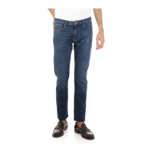 Emporio Armani , Sophisticated Slim-fit Jeans ,Blue male, Sizes: