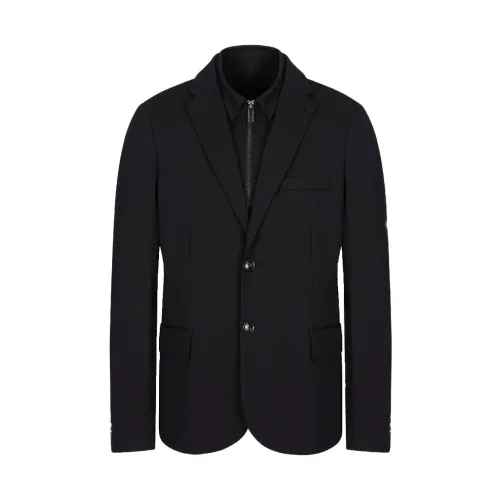 Emporio Armani , Sport Jacket with Detachable Inner Lining ,Black male, Sizes: