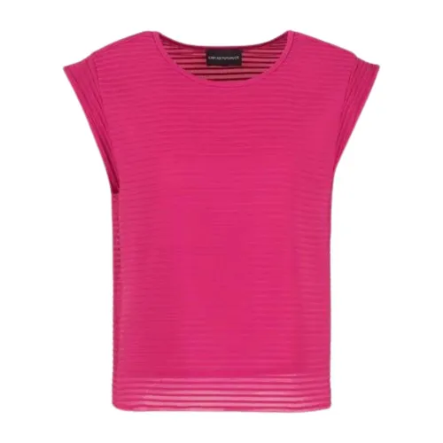 Emporio Armani , Spring Style Ottoman Top ,Pink female, Sizes: