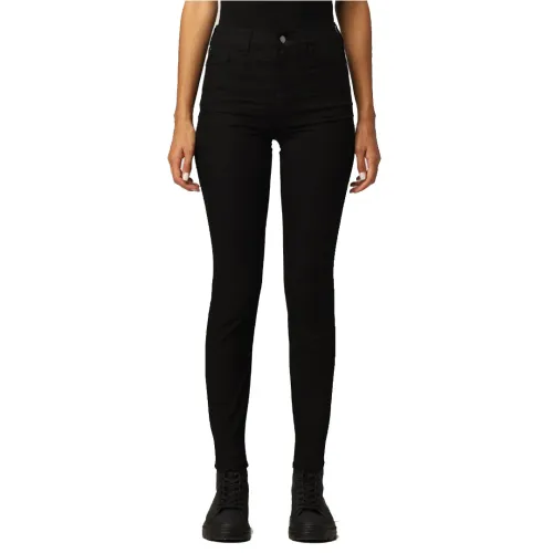 Emporio Armani , Street Style High Waist Skinny Fit Jeans ,Black female, Sizes: