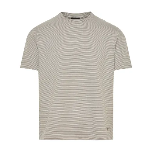 Emporio Armani , Striped Cotton T-Shirt ,Green male, Sizes: