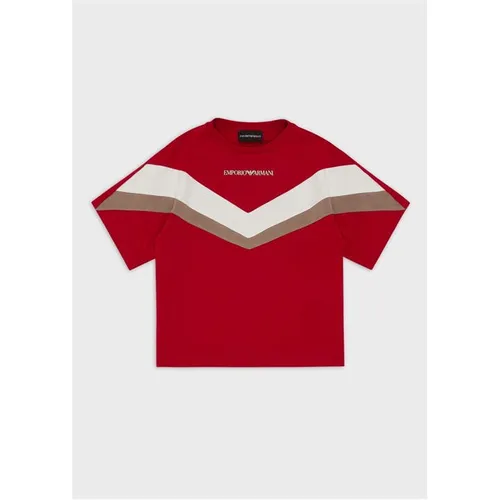 EMPORIO ARMANI Striped T-Shirt Junior - Red