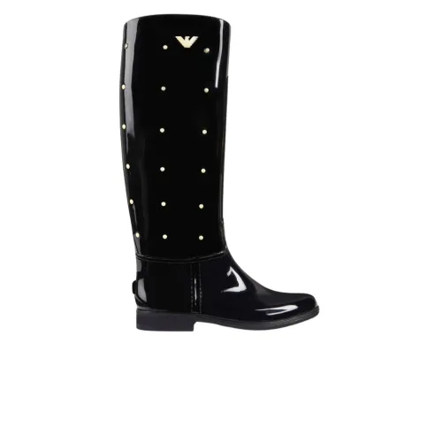 Emporio Armani , Stylish Rain Boots for Women ,Black female, Sizes: