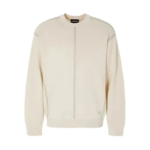 Emporio Armani , Stylish Sweaters for Men and Women ,Beige male, Sizes: