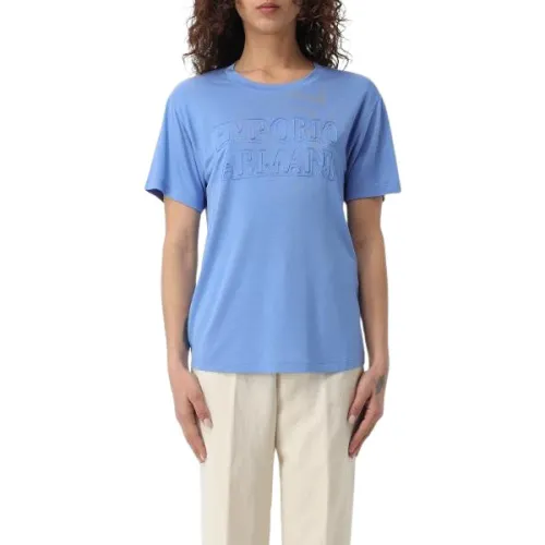 Emporio Armani , Stylish T-shirts and Polos Collection ,Blue female, Sizes:
