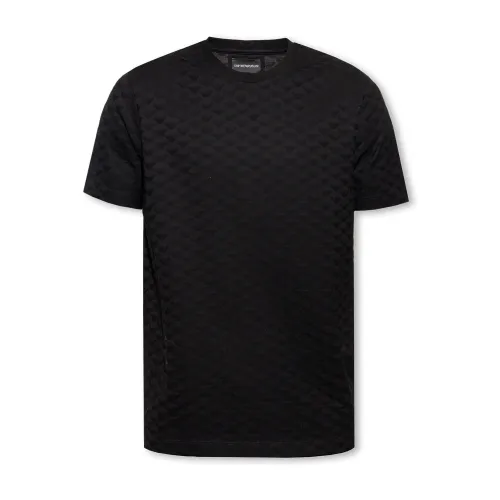 Emporio Armani , T-shirt with logo ,Black male, Sizes: