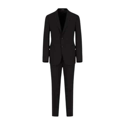 Emporio Armani , Tasmania Wool Suit Jacket ,Black male, Sizes: