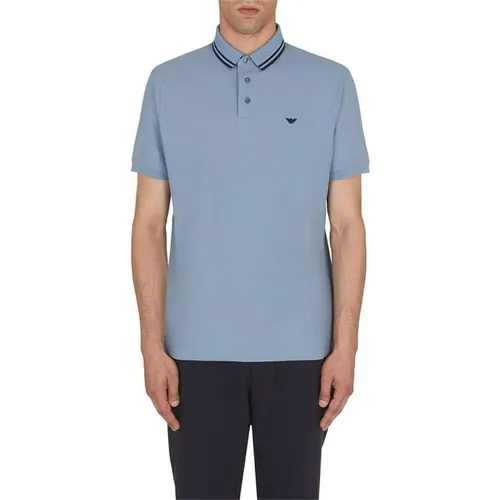 Emporio Armani Tipped Polo Shirt - Blue