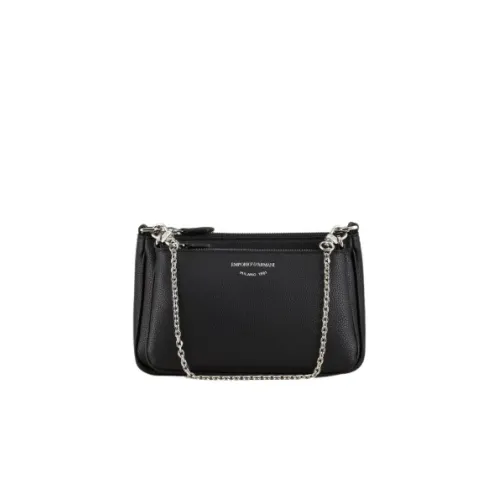 Emporio Armani , Trendy Double Bag in Faux Leather ,Black female, Sizes: ONE SIZE