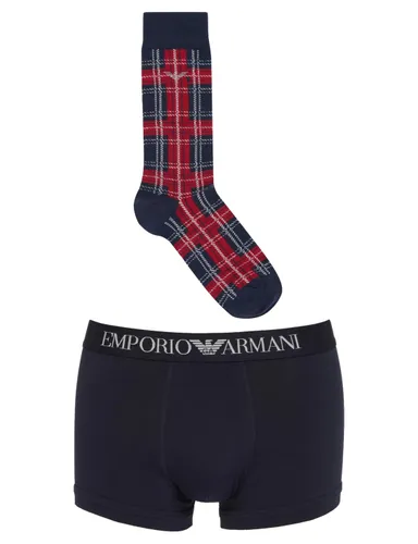 Emporio Armani Underwear Men's Men's Trunk+Socks Tartan Mix