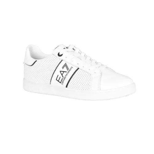 Emporio Armani , White/Black Logo Print Sneakers ,White male, Sizes: