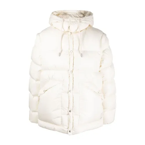 Emporio Armani , White Hooded Padded Jacket ,White male, Sizes: