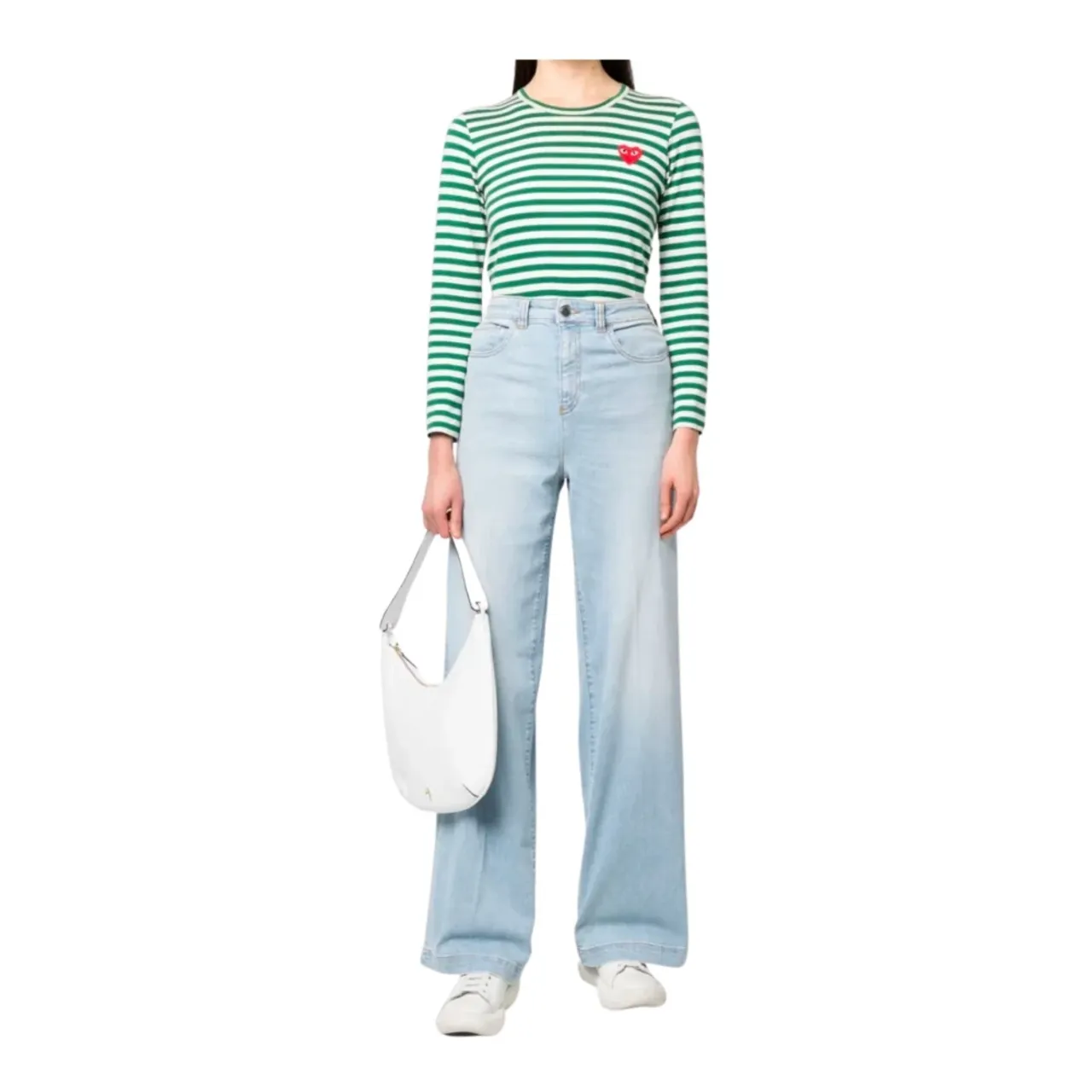 Emporio Armani , Wide Leg Five Pocket Women Jeans ,Blue female, Sizes: