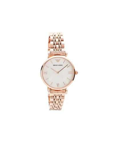 Emporio Armani Womens AR11110 Rose Gold Plated Bracelet Watch - One Size