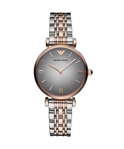 Emporio Armani Womens Ladies' Watch AR1725 - Silver & Rose Gold Metal - One Size