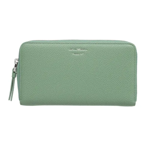 Emporio Armani , Zip Closure Plain Wallet with Logo ,Green female, Sizes: ONE SIZE