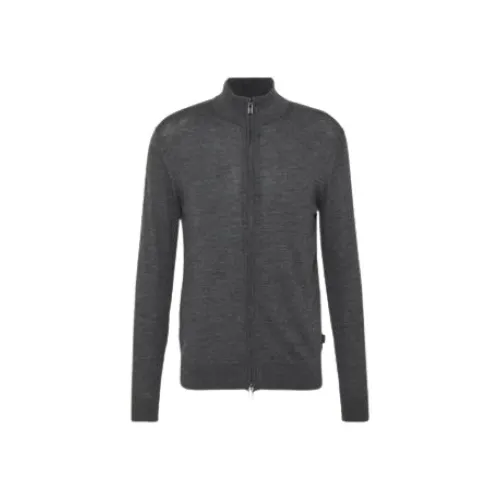 Emporio Armani , Zippered Sweatshirt ,Gray male, Sizes: