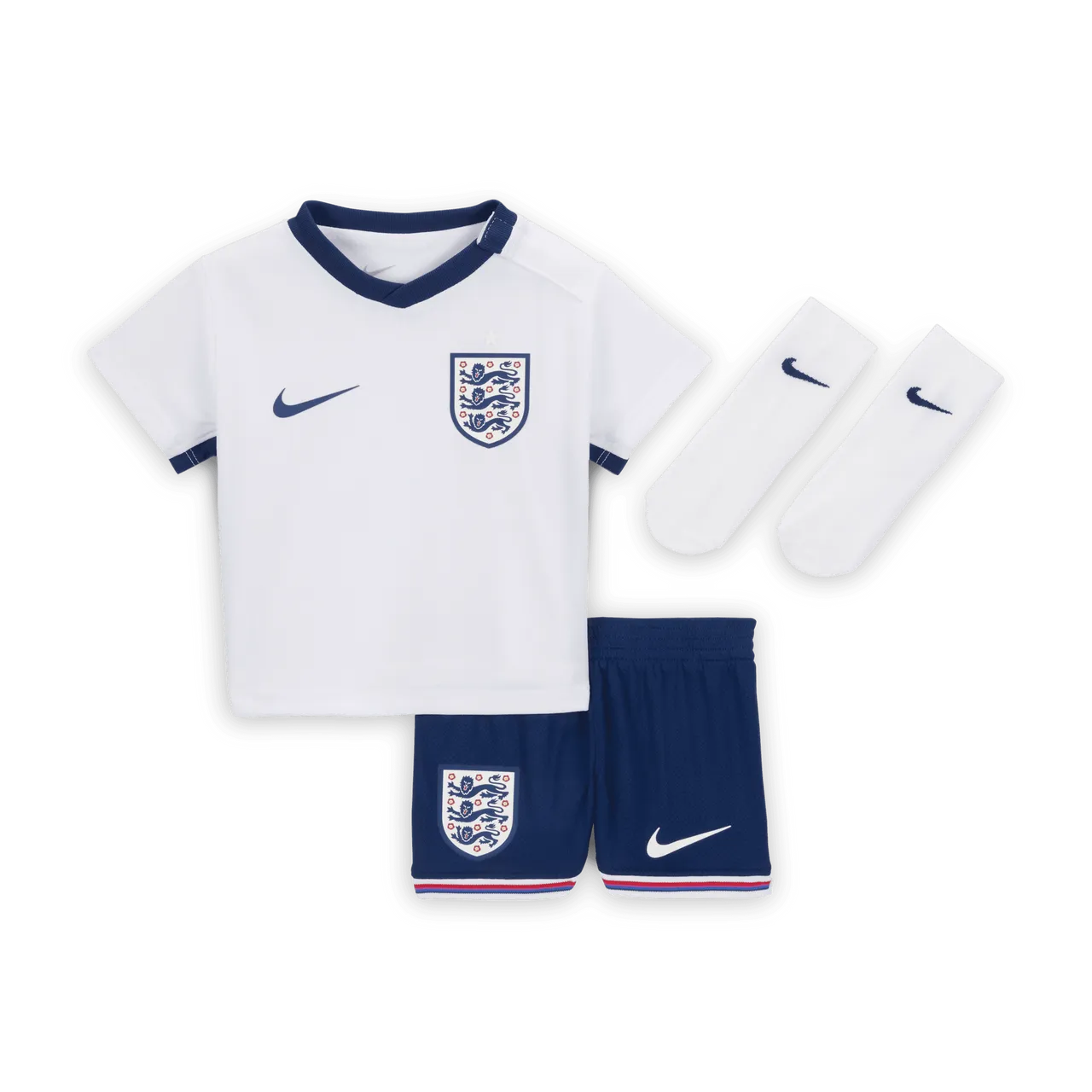 England 2024 Stadium Home Baby/Toddler Nike Football Replica 3-Piece Kit - White - Polyester