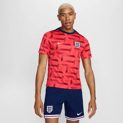 England Academy Pro Men's Nike Dri-FIT Football Pre-Match Short-Sleeve Top - Red - Polyester