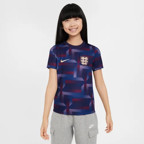 England Academy Pro Older Kids' Nike Dri-FIT Football Pre-Match Short-Sleeve Top - Purple - Polyester