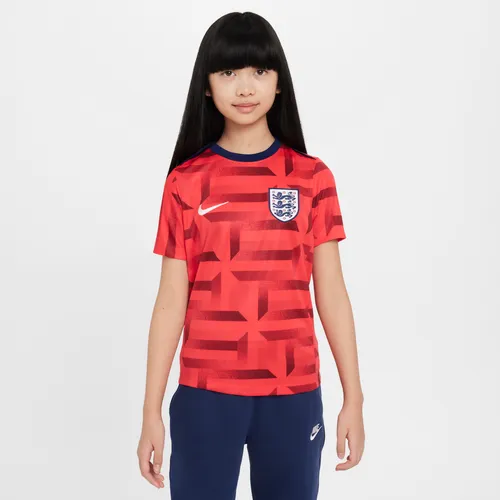 England Academy Pro Older Kids' Nike Dri-FIT Football Pre-Match Short-Sleeve Top - Red - Polyester
