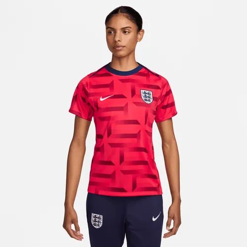 England Academy Pro Women's Nike Dri-FIT Football Pre-Match Short-Sleeve Top - Red - Polyester
