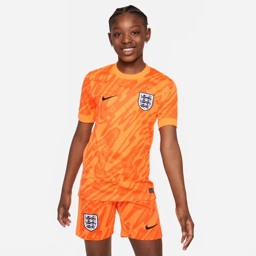 England (Men's Team) 2024/25 Stadium Goalkeeper Older Kids' Nike Dri-FIT Football Replica Short-Sleeve Shirt - Orange - Polyester