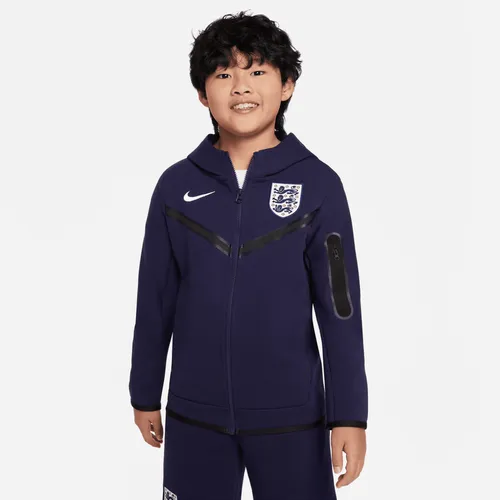 England Tech Fleece Older Kids' (Boys') Nike Football Full-Zip Hoodie - Purple - Cotton