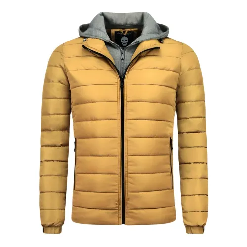 Enos , Autumn Blazers Men - Short Puffer Jacket Man - Pi-855G ,Yellow male, Sizes: