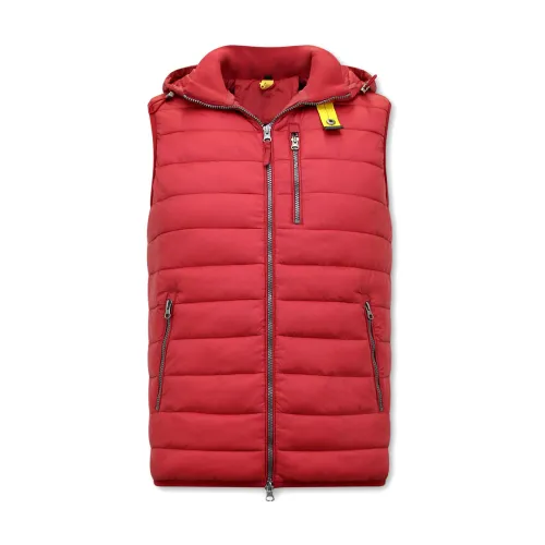 Enos , Body Warmer for Men with Hood - 8207 ,Red male, Sizes: