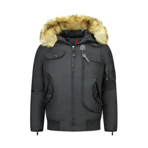 Enos , Cool winter jackets for men - Pilot Jack - 1771Z ,Black male, Sizes: