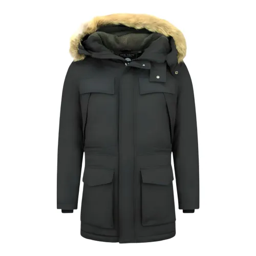 Enos , Long Winter Jackets - Parka Fur Jacket Men - Pi-891Z ,Black male, Sizes: