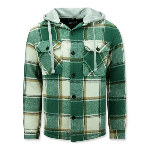 Enos , Lumberjack Jacket Mens Lined -7969 ,Green male, Sizes: