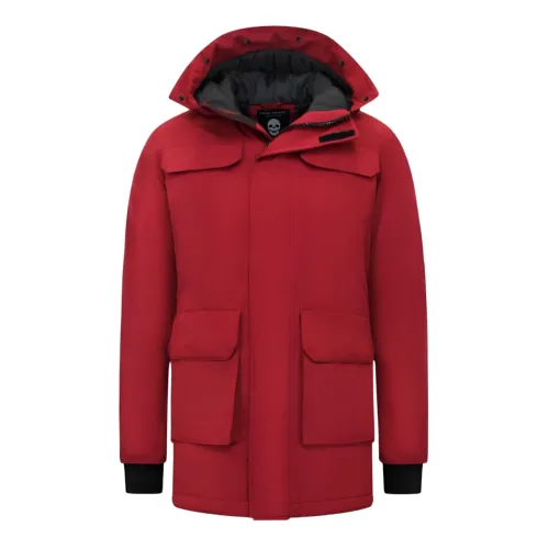 Enos , Red Winter Jacket Men Long ,Red male, Sizes: