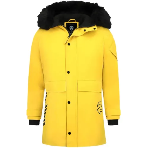 Enos , Winter Jacket with Faux Fur Collar - Men Exclusive Winter Jackets - Pi-9803Gl ,Yellow male, Sizes: