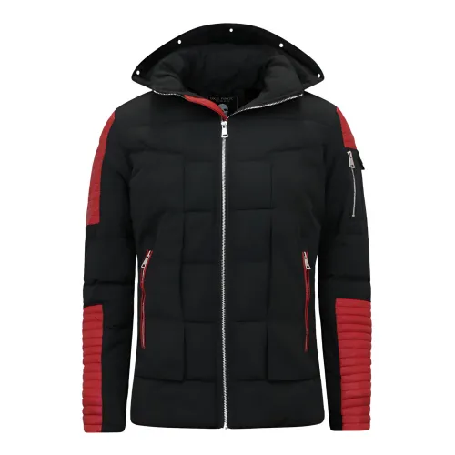 Enos , Winter Jackets for Men with Hood ,Black male, Sizes: