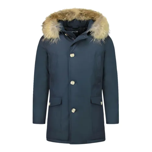 Enos , Winter Jackets Wooly Long - Parka 4 Pocket - Pi-7003B ,Blue male, Sizes: