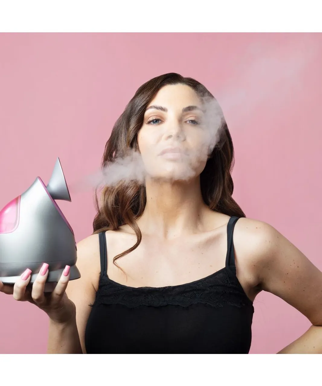 Envie Unisex Face Steamer with Hot Steaming Technology & Moisturizing for Women, Grey - Pink - One Size