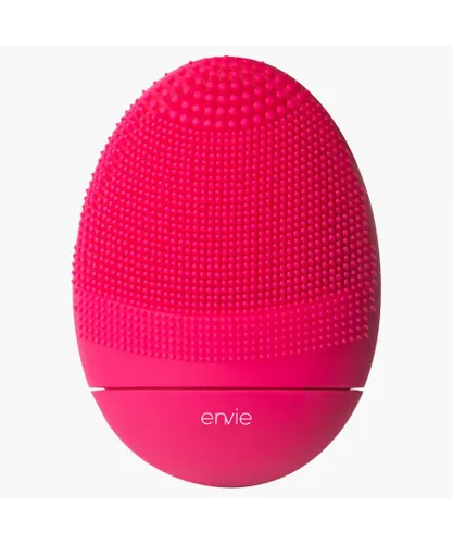 Envie Unisex Rechargeable 3-in-1 Facial Cleansing Silicone Exfoliator, Brush & Massager - Pink - One Size