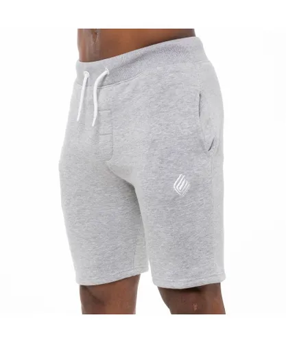 Enzo Mens Fleece Gym Shorts - Grey Cotton