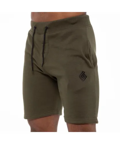 Enzo Mens Fleece Gym Shorts - Khaki Cotton