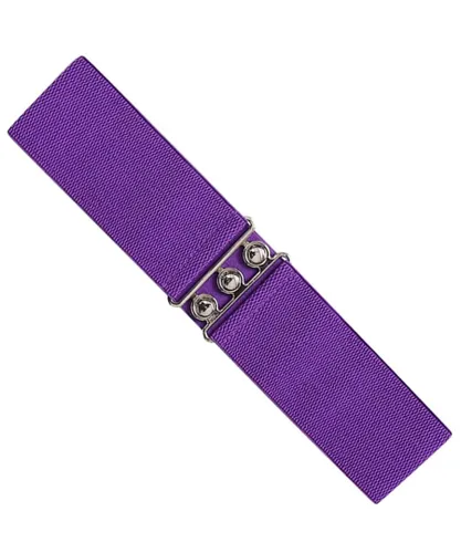 Enzo Womens Elasticated Belt - Purple